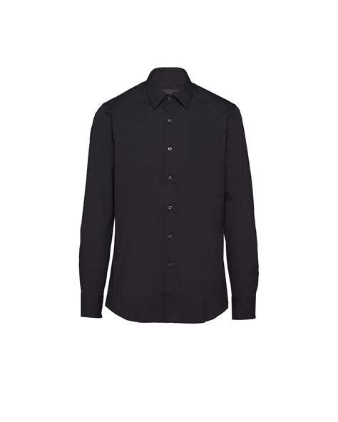 prada hemd herren schwarz|Schwarz Hemd Aus Polyester .